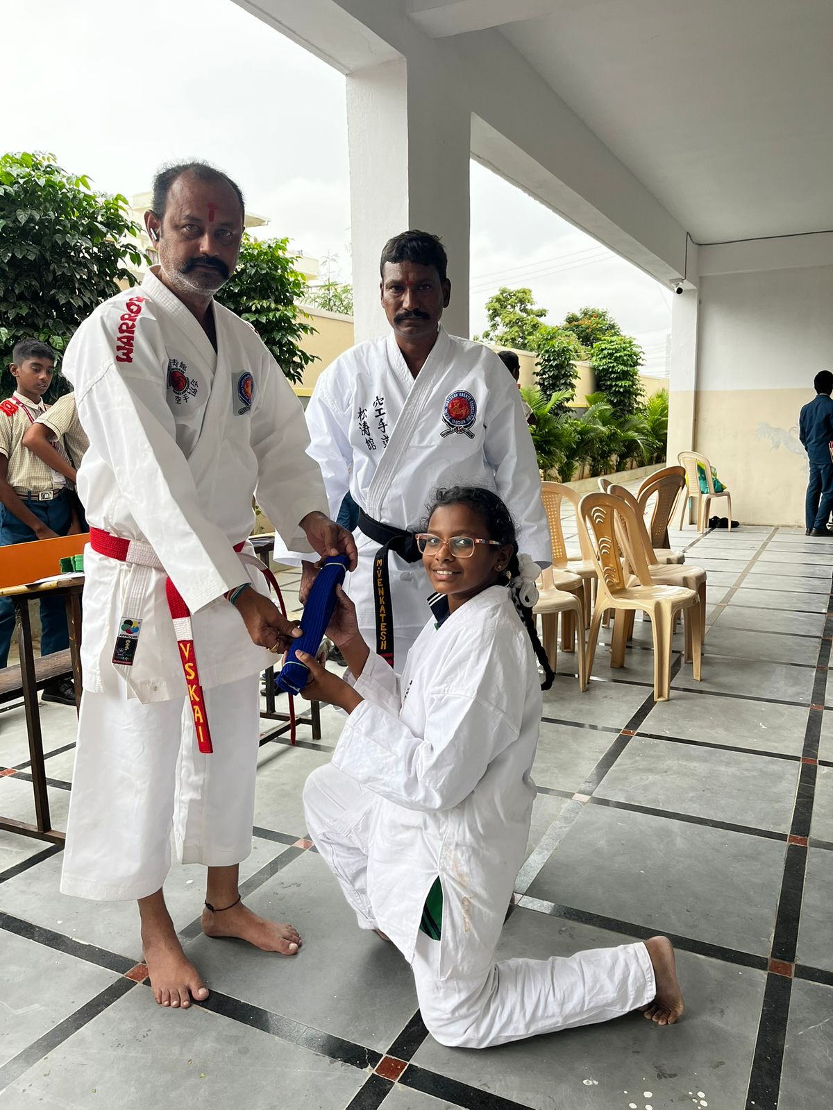 Students practicing martial arts