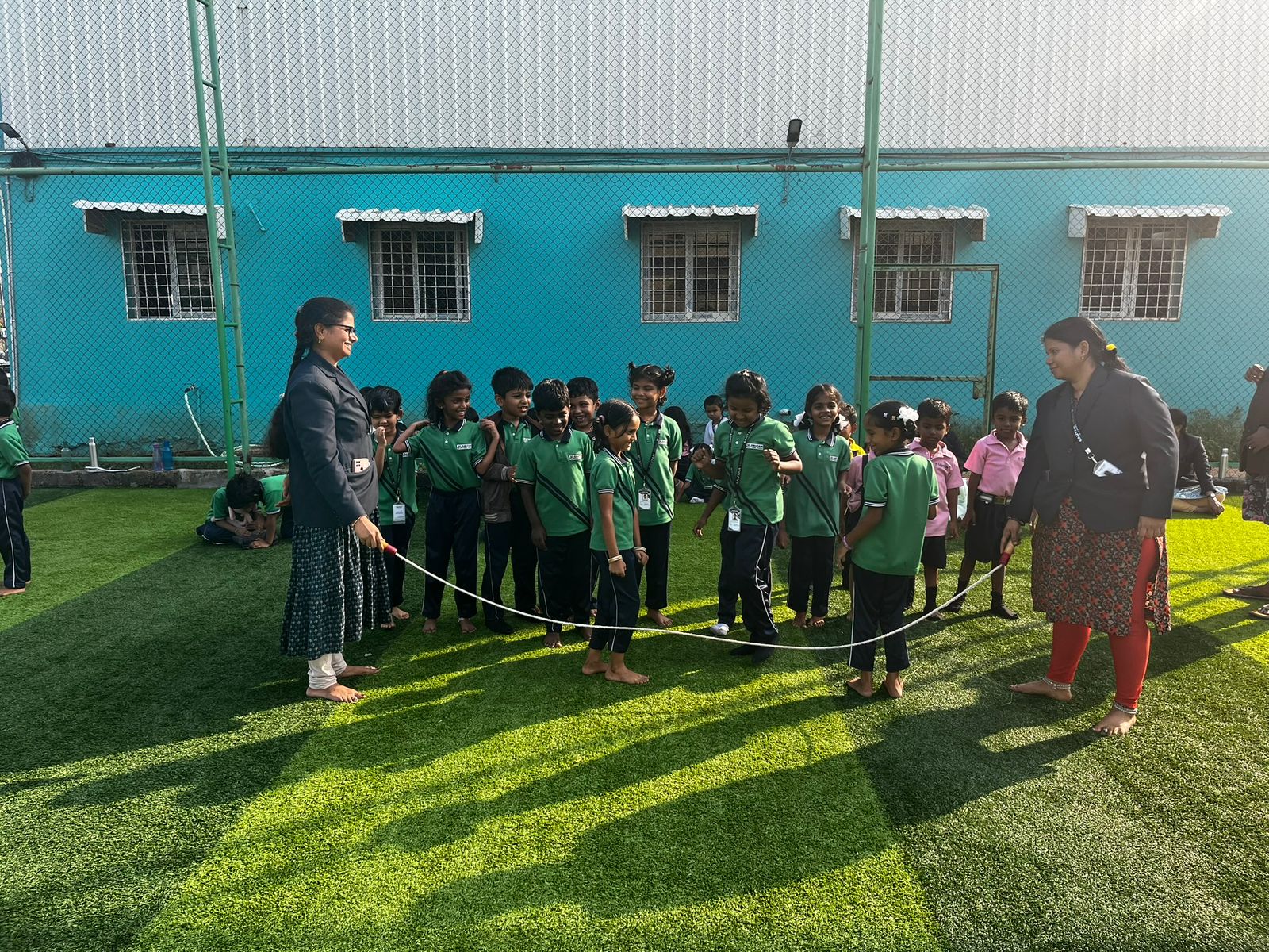 Students participating in outdoor activities